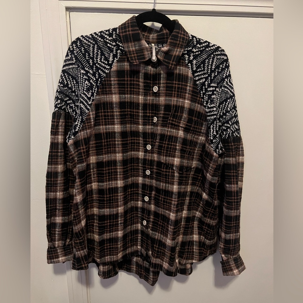 Free People Tartan Flannel Shirt